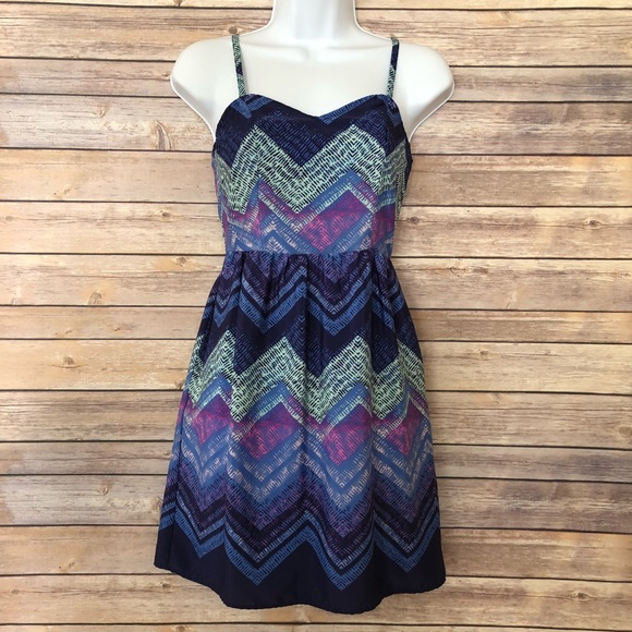 American Eagle Outfitters Dresses & Skirts - American Eagle Blue & Purple Chevron Dress